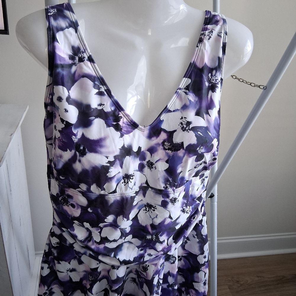 Younique Purple Floral One Piece Swimsuit